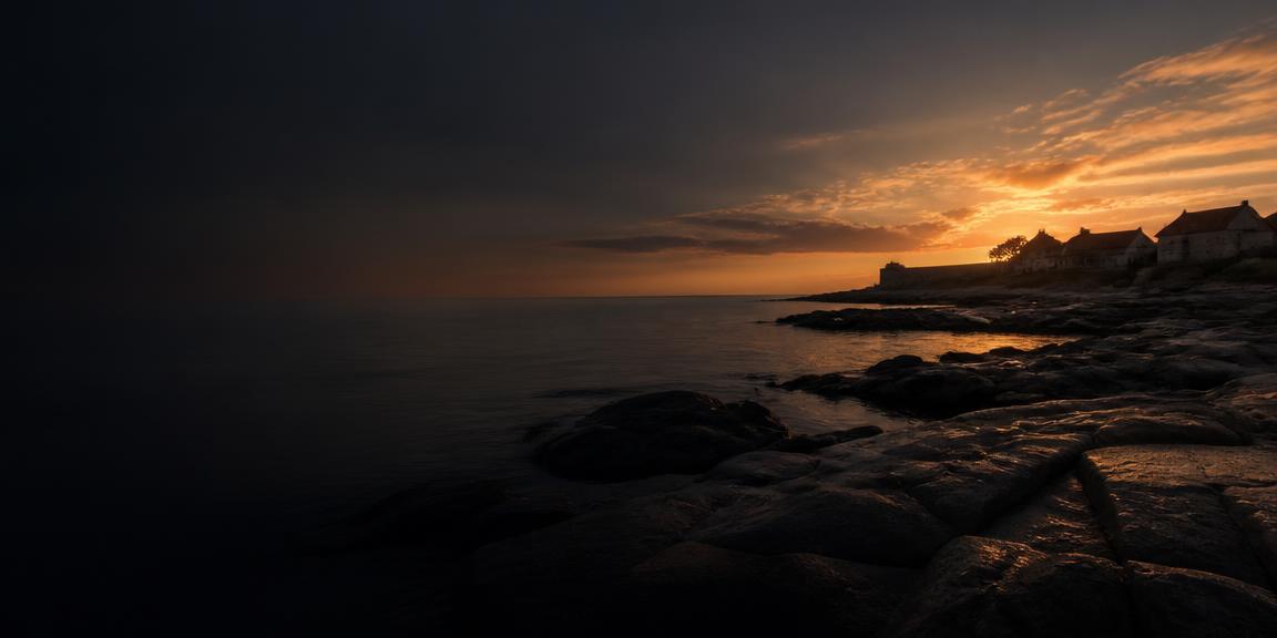 Bornholms kyst ved solnedgang